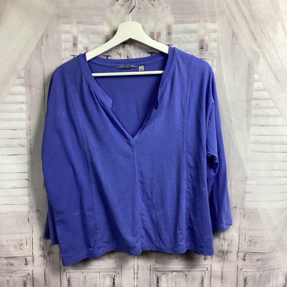 Athleta Top Blue Cropped 3/4 Sleeves Cool Fabric S - Picture 8 of 8